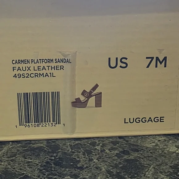 Michael Kors Brown Platform Sandals with Chunky Block Heel - Picture 5 of 6